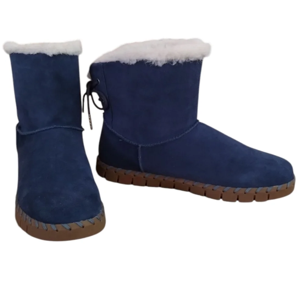 Muk Luks Womens Albany Suede Pull On Mid-Calf Boots Size 11 Women's